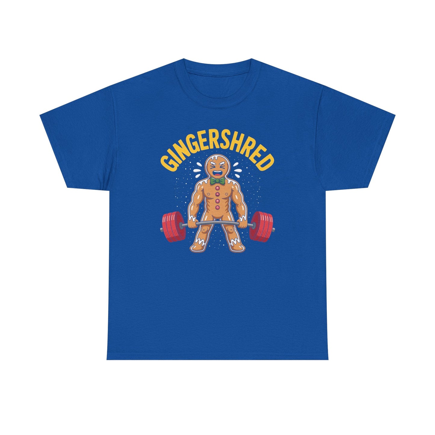 Funny Gingershred Gingerbread Man Gym Bodybuilding Christmas T-Shirt