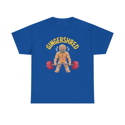 Funny Gingershred Gingerbread Man Gym Bodybuilding Christmas T-Shirt