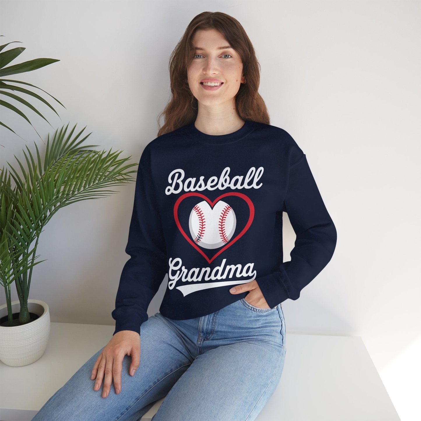 Baseball Grandma Women Baseball Heart Mothers Day Sweatshirt