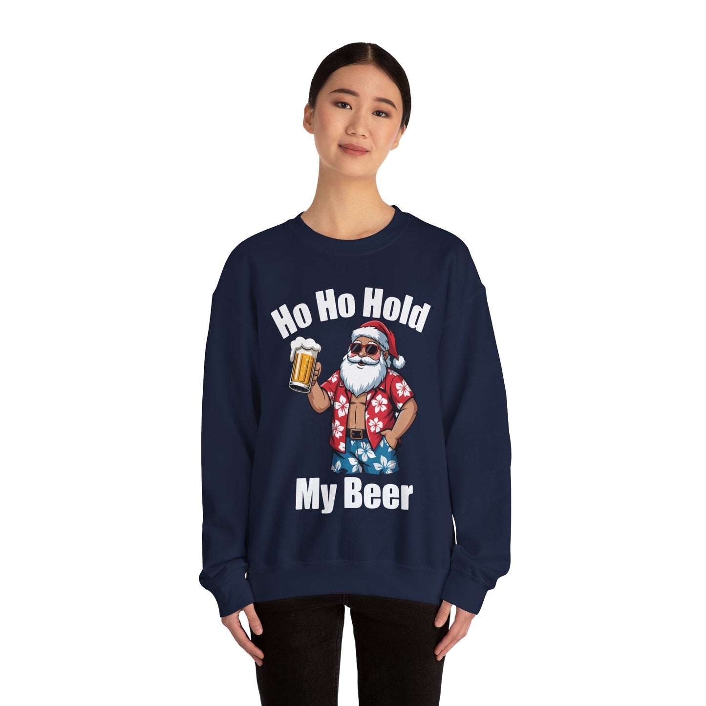 Funny Santa With Sunglasses And Beer Christmas in July Sweatshirt