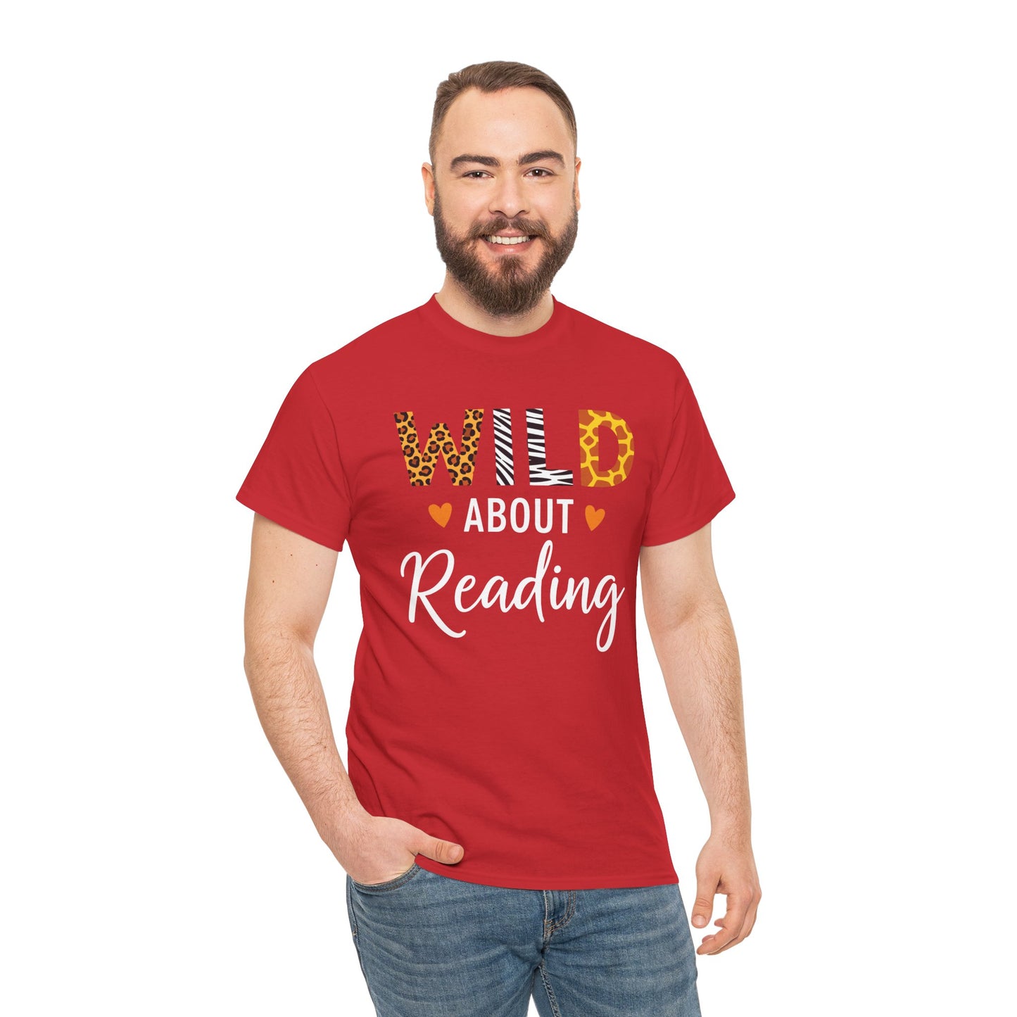 Wild About Reading Funny Book Lover Bookworm Library Day T-Shirt