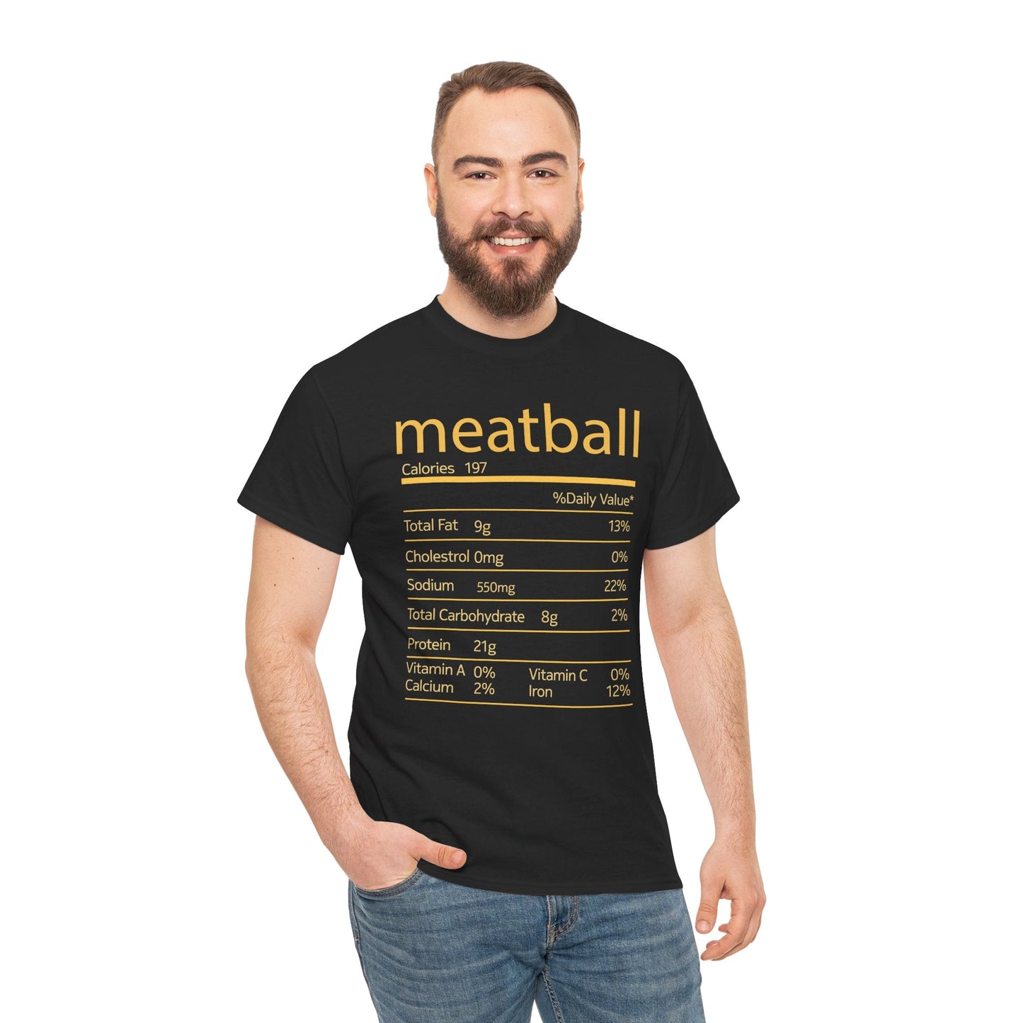 Meatball Nutrition Facts Funny Thanksgiving Christmas T-Shirt