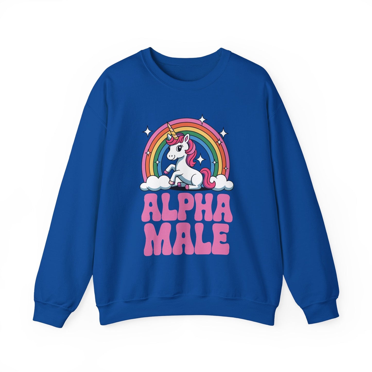 Funny Alpha Male Unicorn Sarcastic Ironic Weird Y2K Humor Sweatshirt