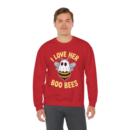 I Love Her Boo Bees Couples Halloween Adult Costume His Men Sweatshirt