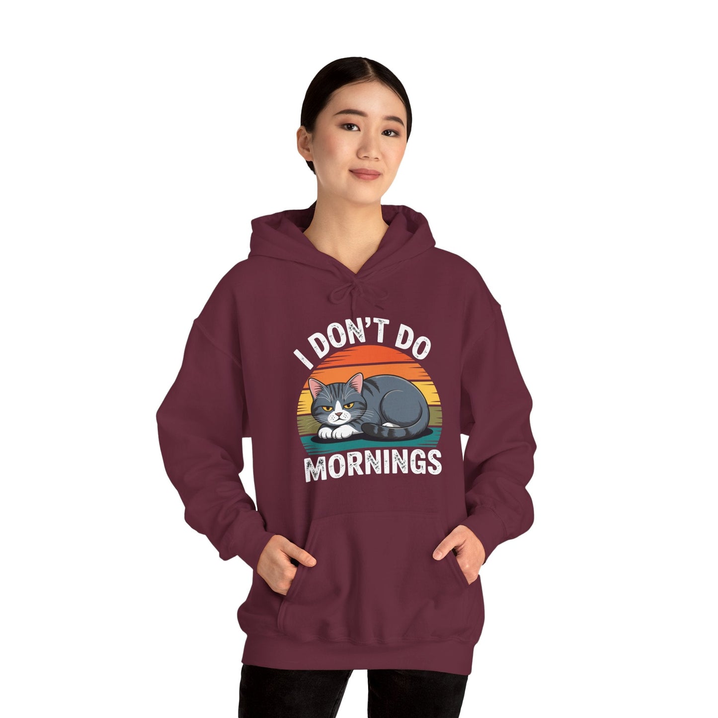 Funny Sleep Cat I Don't Do Morning Hoodie