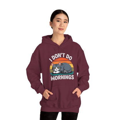Funny Sleep Cat I Don't Do Morning Hoodie
