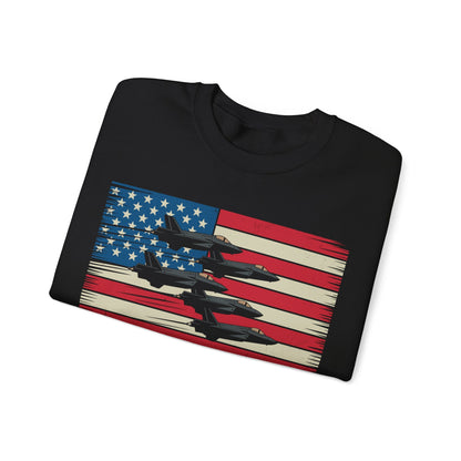 Vintage American Flag USA Fighter Jets 4th of July Patriotic Sweatshirt