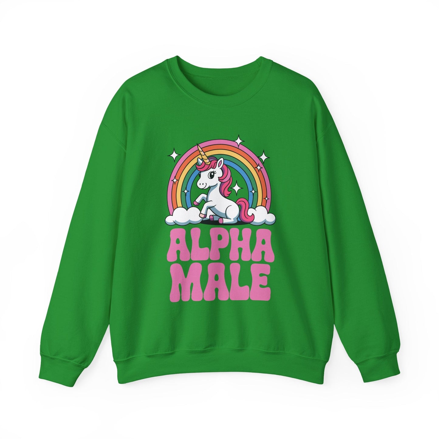 Funny Alpha Male Unicorn Sarcastic Ironic Weird Y2K Humor Sweatshirt