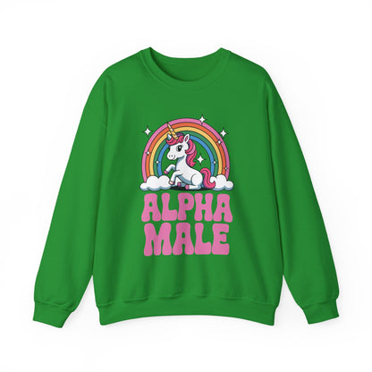 Funny Alpha Male Unicorn Sarcastic Ironic Weird Y2K Humor Sweatshirt