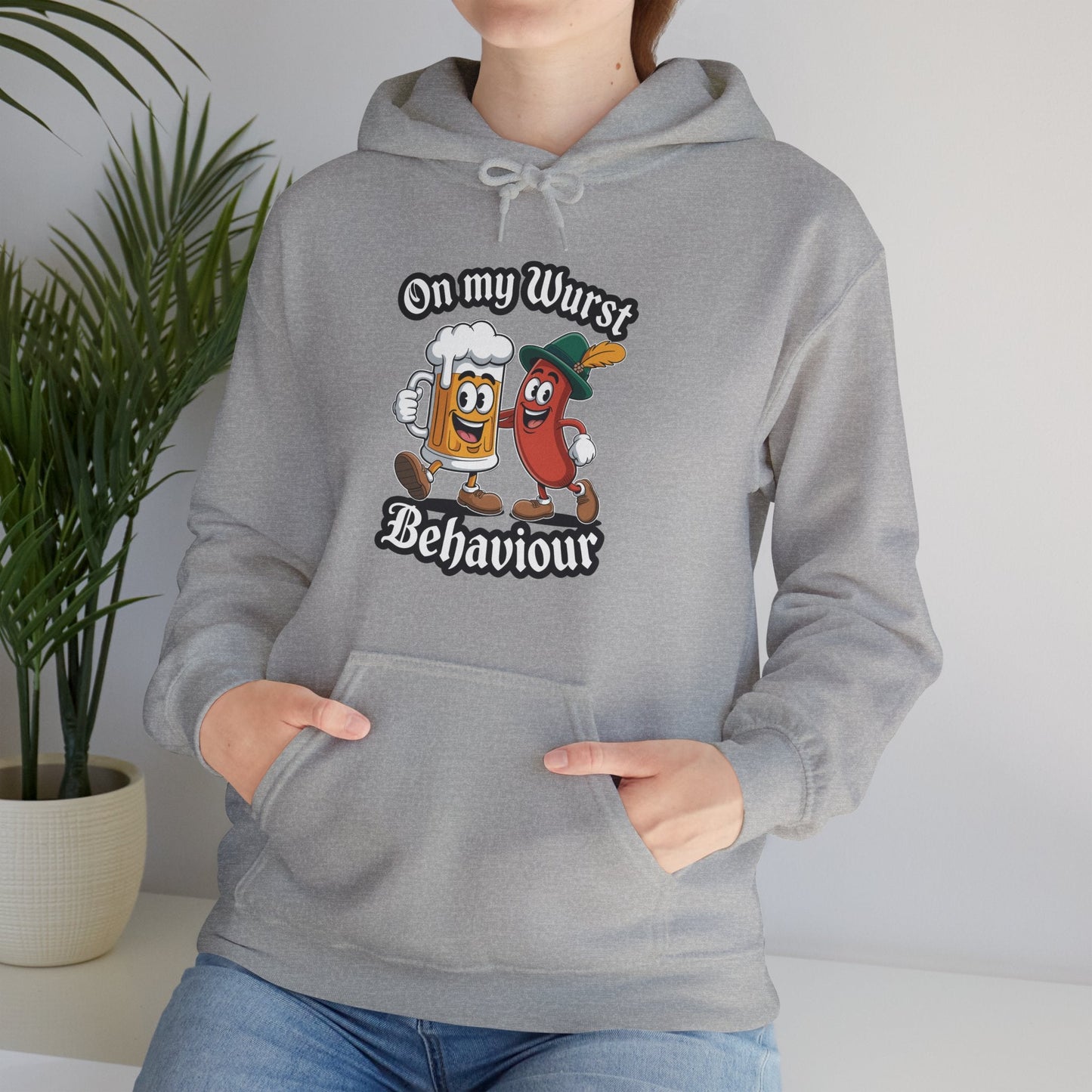 Oktoberfest On My Wurst Behaviour German Beer Sausage Adults Hoodie