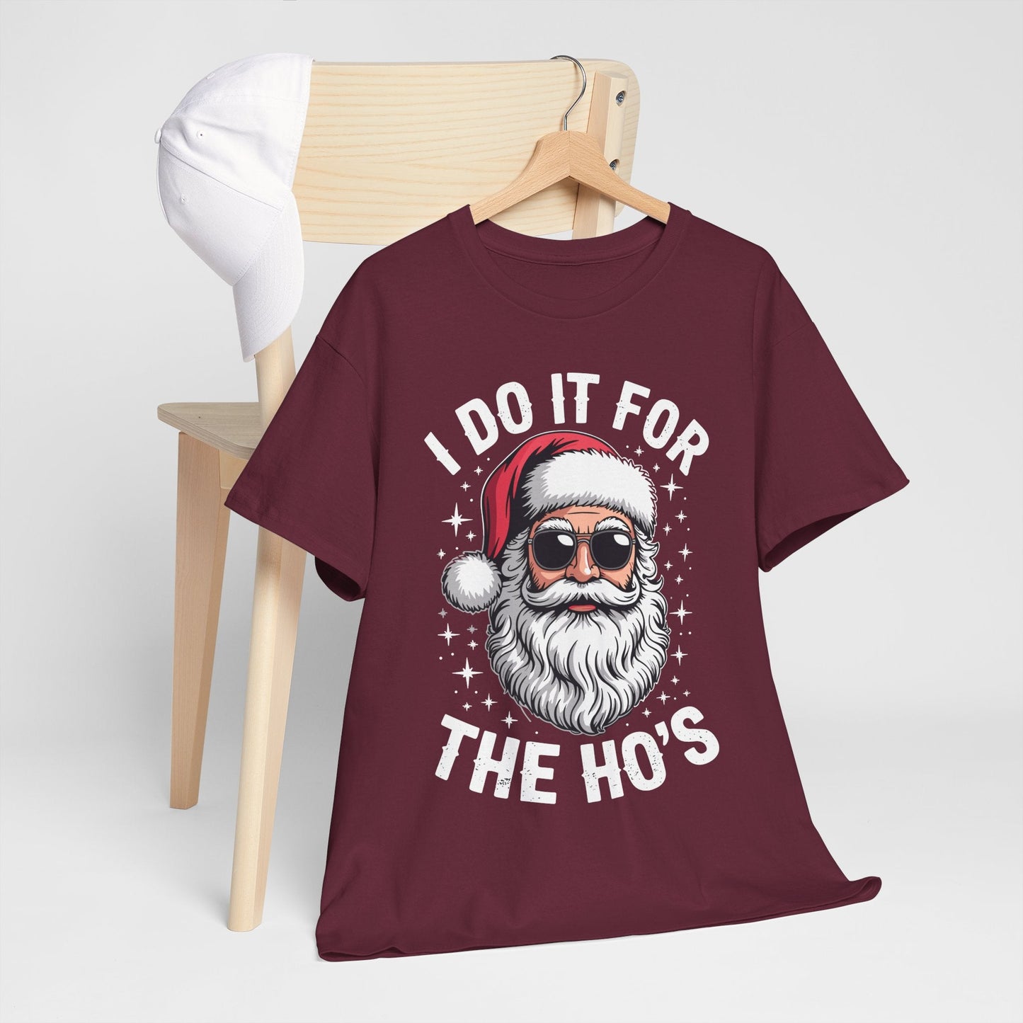 I Do It For The Ho's Funny Inappropriate Christmas Santa T-Shirt