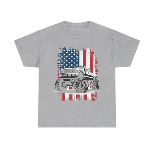 Monster Truck USA Flag American T-Shirt