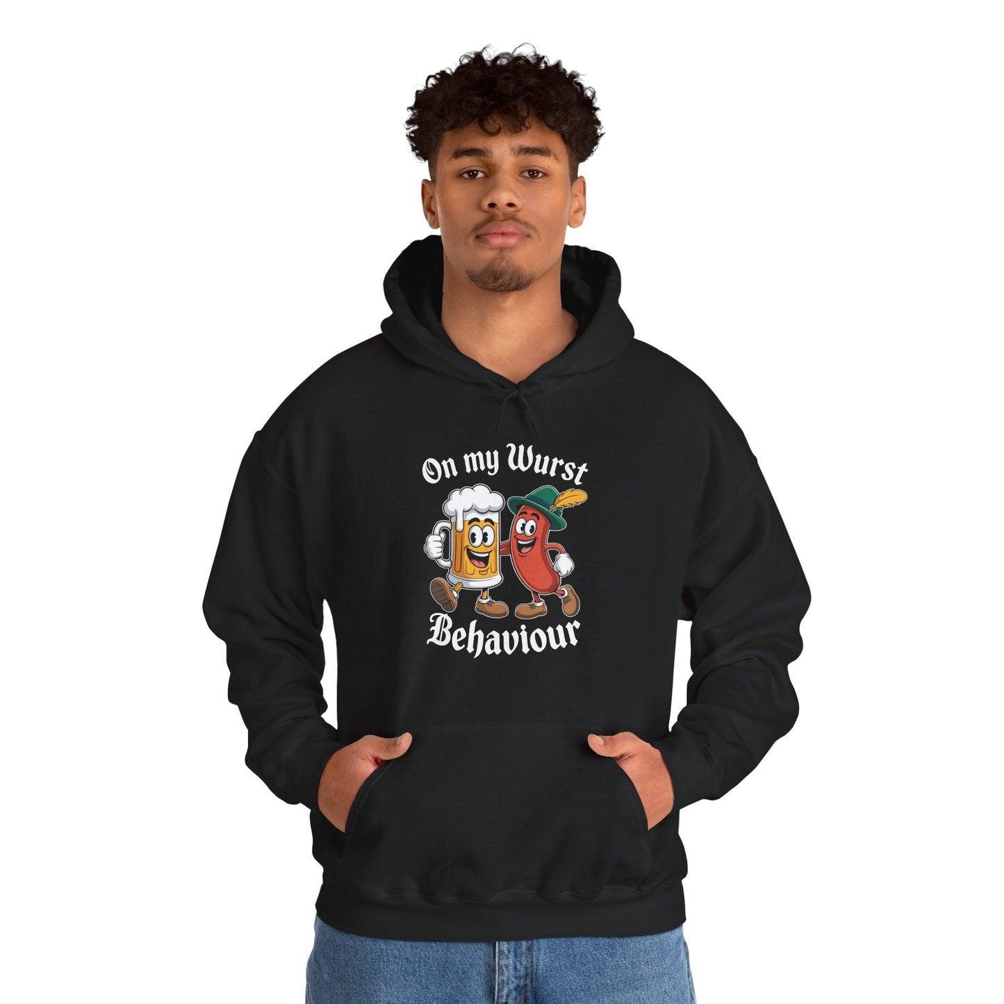 Oktoberfest On My Wurst Behaviour German Beer Sausage Adults Hoodie