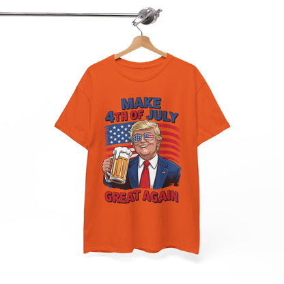 Trump Make 4th of July Great Again Men Drinking Beer Funny T-Shirt