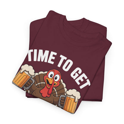Time To Get Basted Funny Beer Thanksgiving Turkey Gift T-Shirt