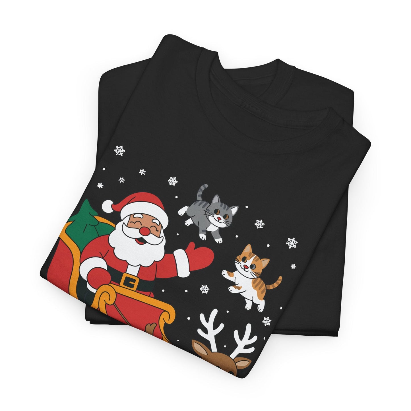Cats For Everybody Christmas Cat Funny Xmas Women Santa T-Shirt