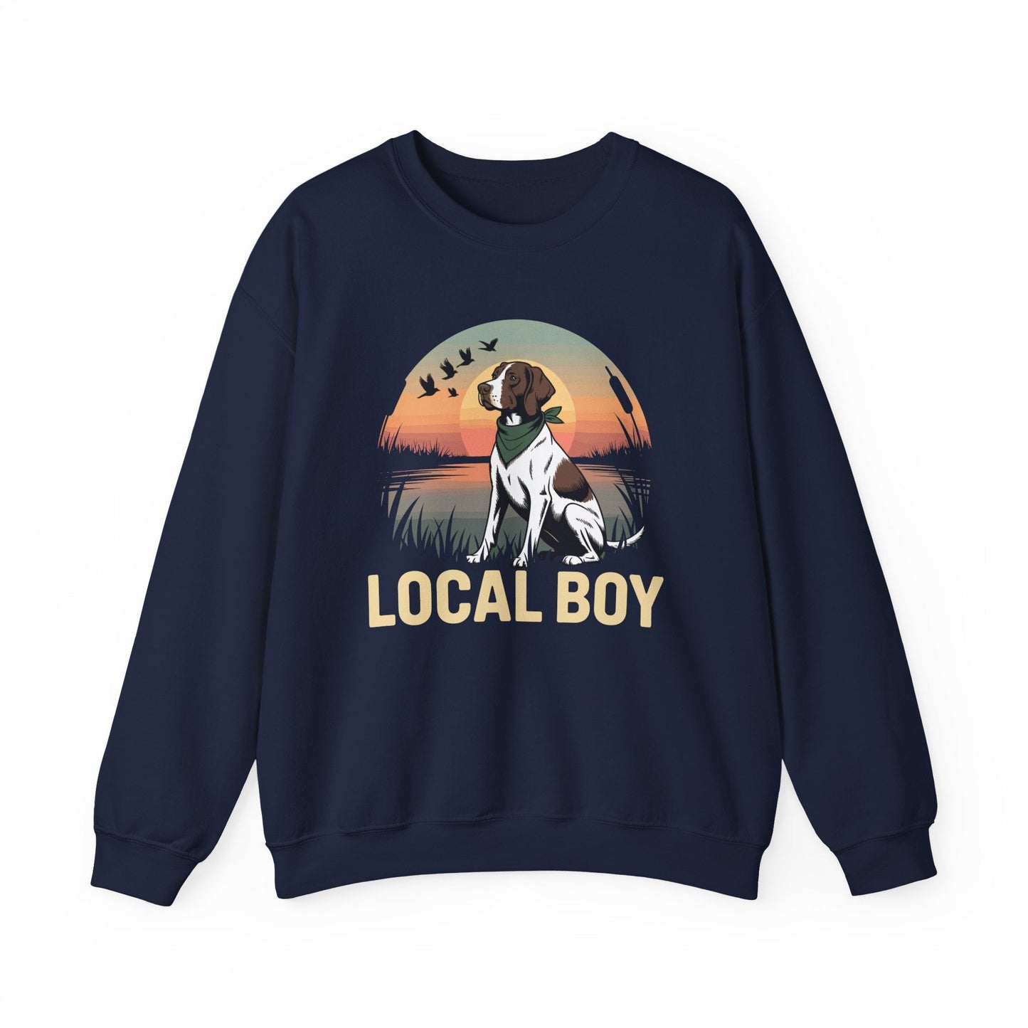 Local Boy Hunting Dog Vintage Sunset Hunting Season Sweatshirt