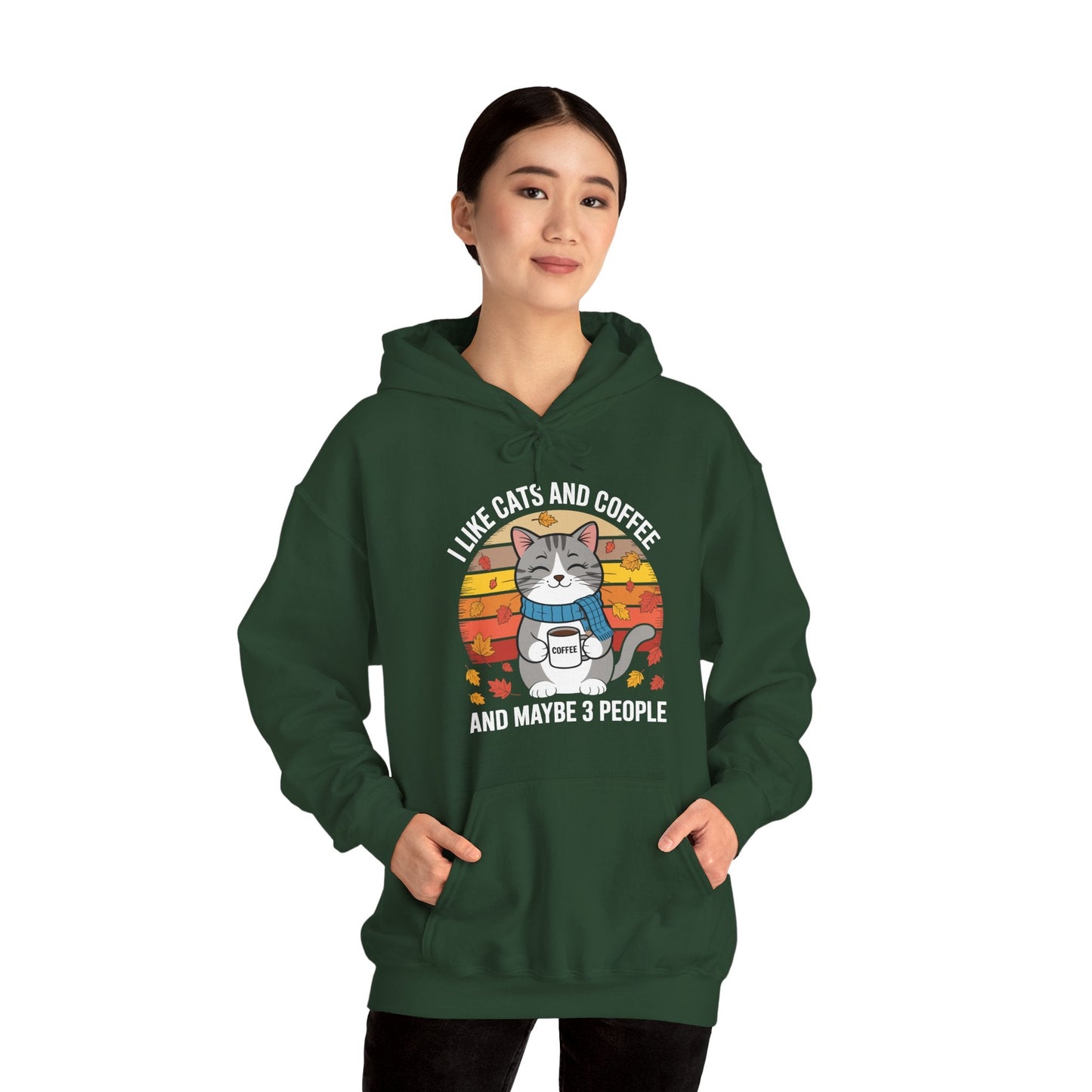I Like Cats And Coffee And Maybe 3 People , Cats Lover Hoodie