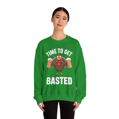 Time To Get Basted Funny Beer Thanksgiving Turkey Gift Sweatshirt