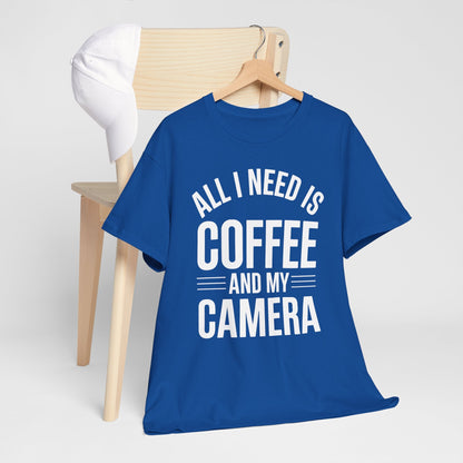 All I Need Is Coffee And My Camera Photography Gift T-Shirt