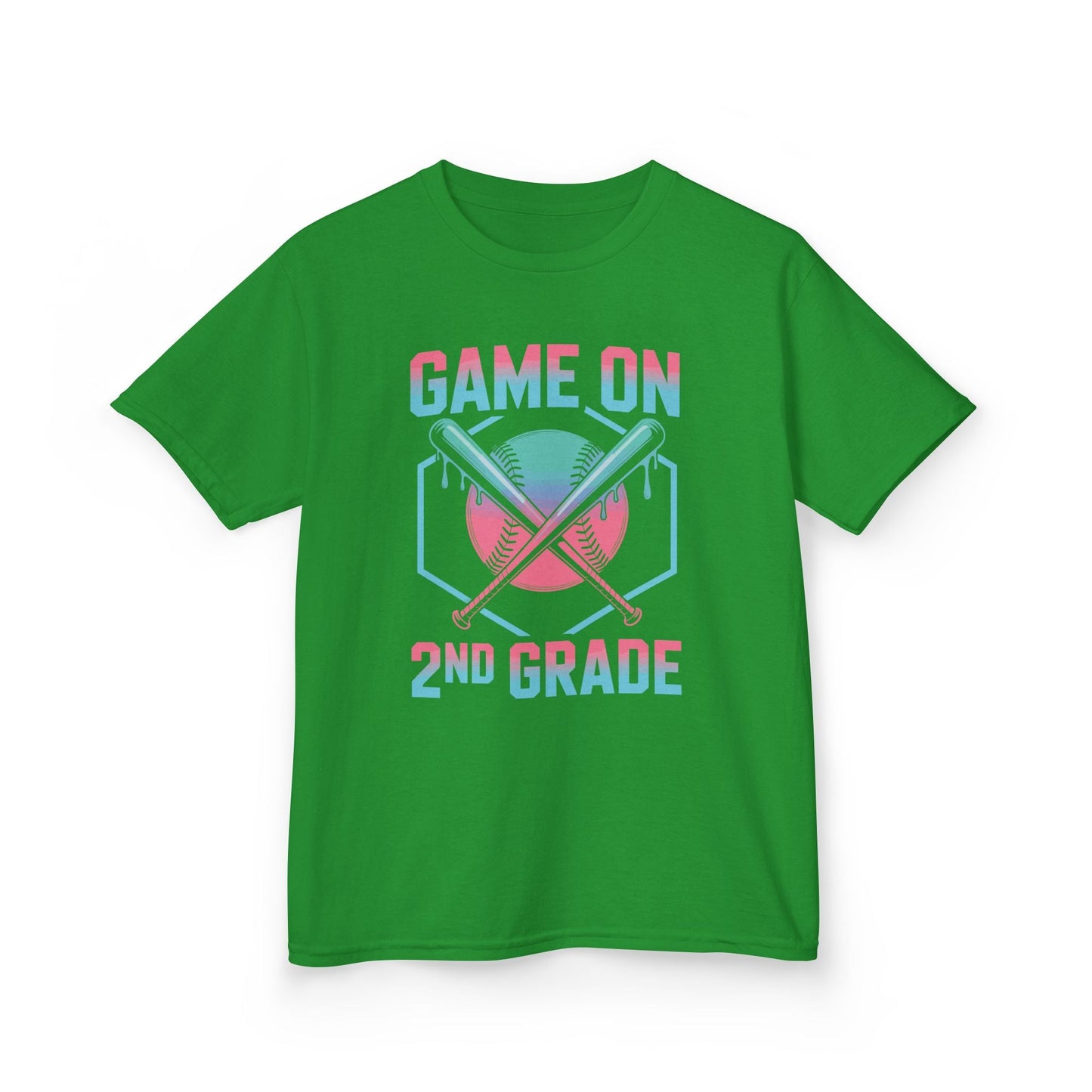 2nd Grade Back to School Baseball Drip Ice Cream Game On Kid T-Shirt