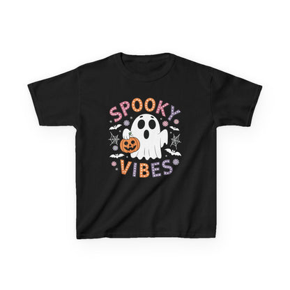 Spooky Vibes Ghost Retro Groovy Halloween Kids T-Shirt