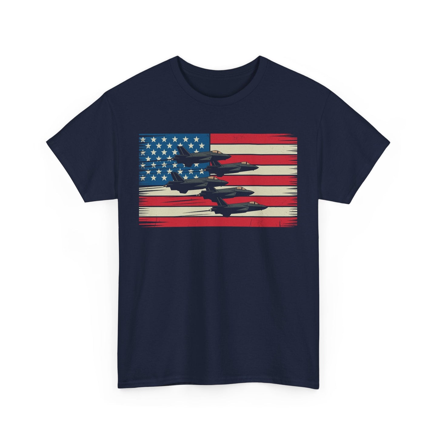 Vintage American Flag USA Fighter Jets 4th of July Patriotic T-Shirt