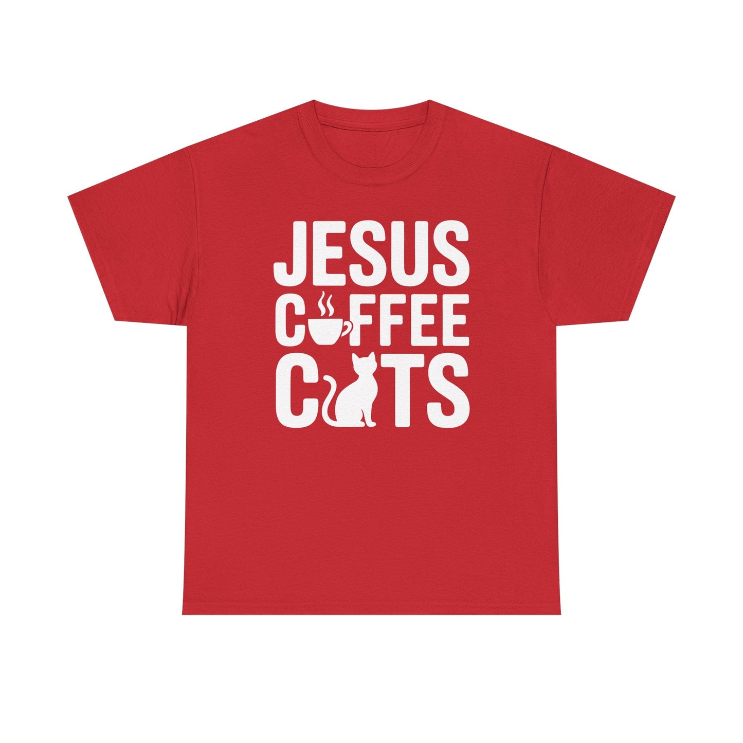 Christian Jesus, Coffee, Cats - Religous Cat Caffeine Lover T-Shirt