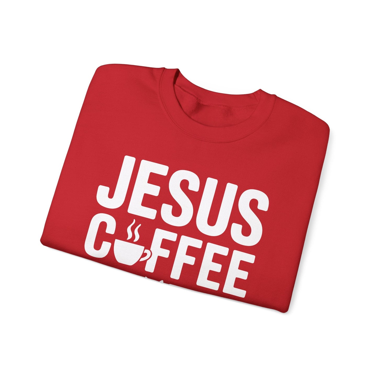 Christian Jesus, Coffee, Cats - Religous Cat Caffeine Lover Sweatshirt