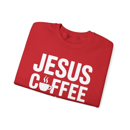 Christian Jesus, Coffee, Cats - Religous Cat Caffeine Lover Sweatshirt