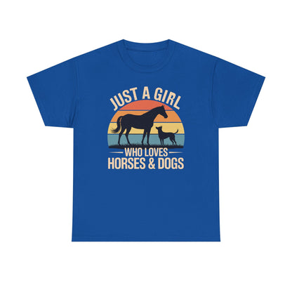 Just A Girl Who Loves Horses and Dogs Women Girls T-Shirt