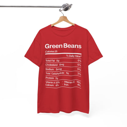 Green Beans Nutrition Facts Funny Thanksgiving Christmas T-Shirt