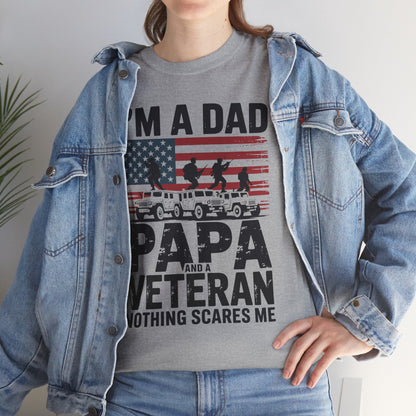 I'm A Dad Papa And Veteran Funny Retro Dad Papa Grandpa T-Shirt