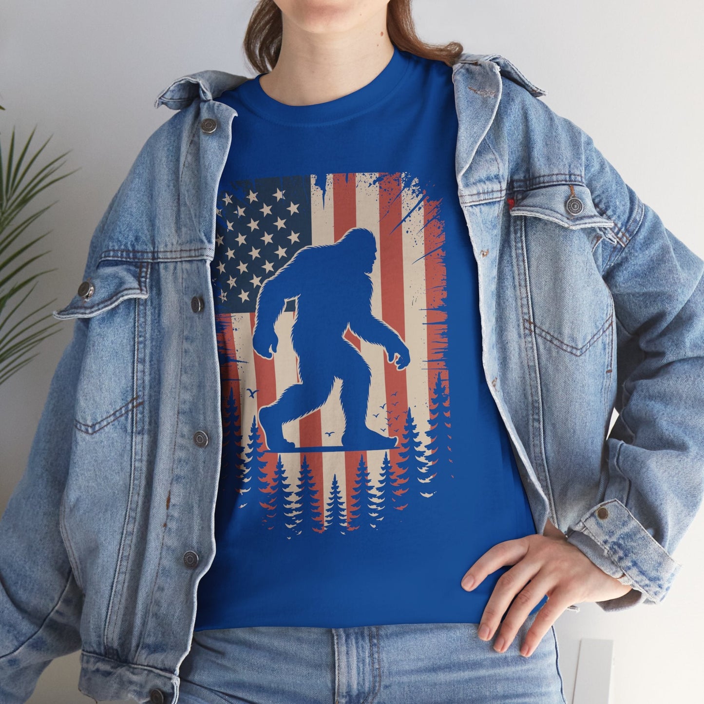 Bigfoot 4th of July Shirt American USA Flag Patriotic T-Shirt