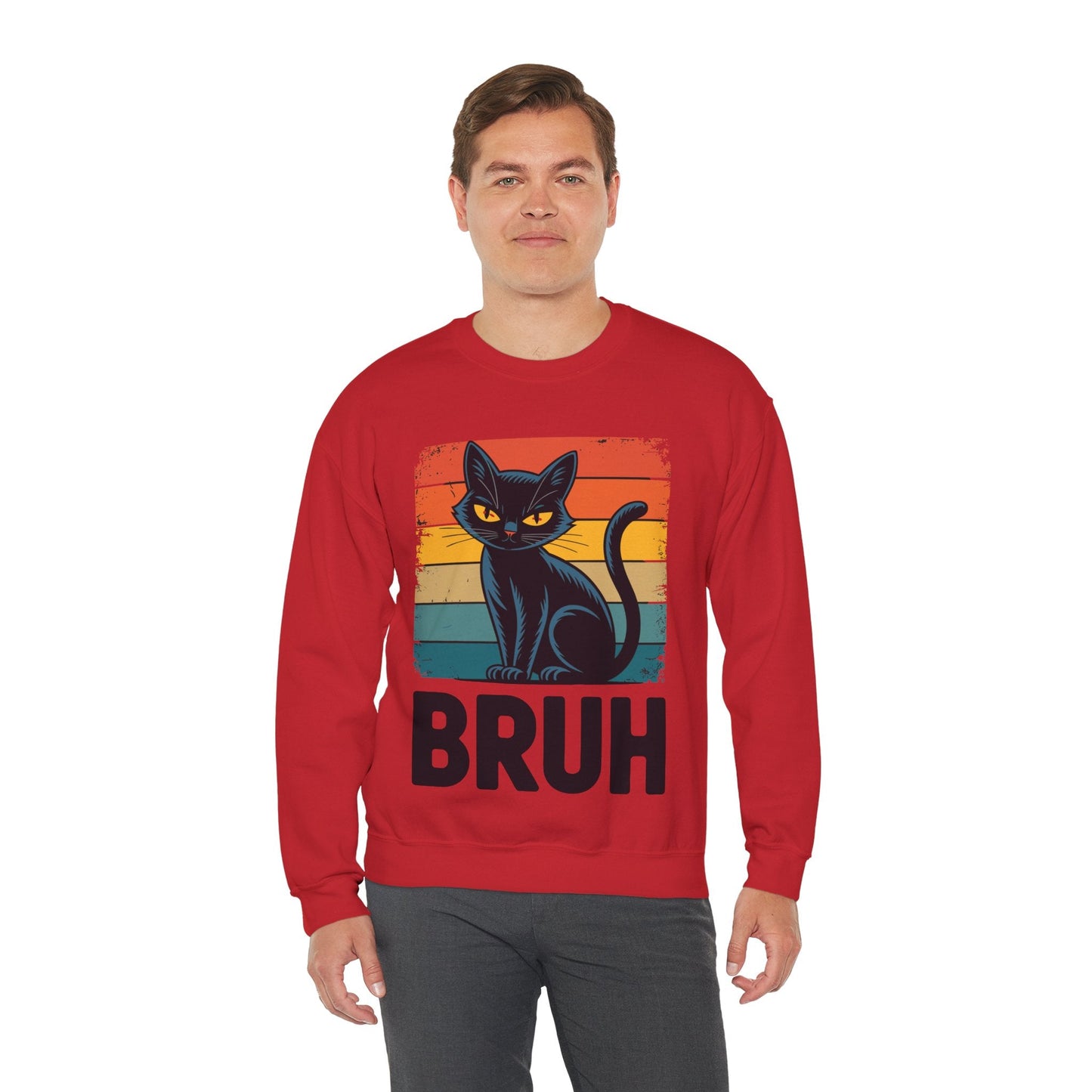 Funny Cat Bruh For Teens Boys Girls Men Women Meme Graphic Sweatshirt