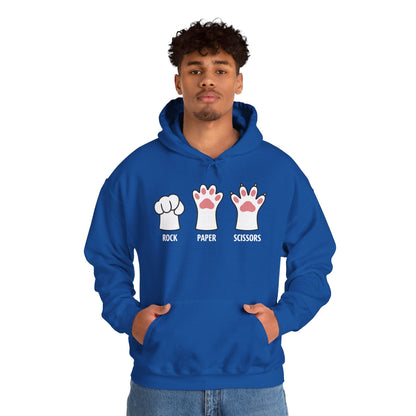 Funny  Introvert Cat Animal Rescue Rock Paper Scissors Cute Paw Cat Hoodie