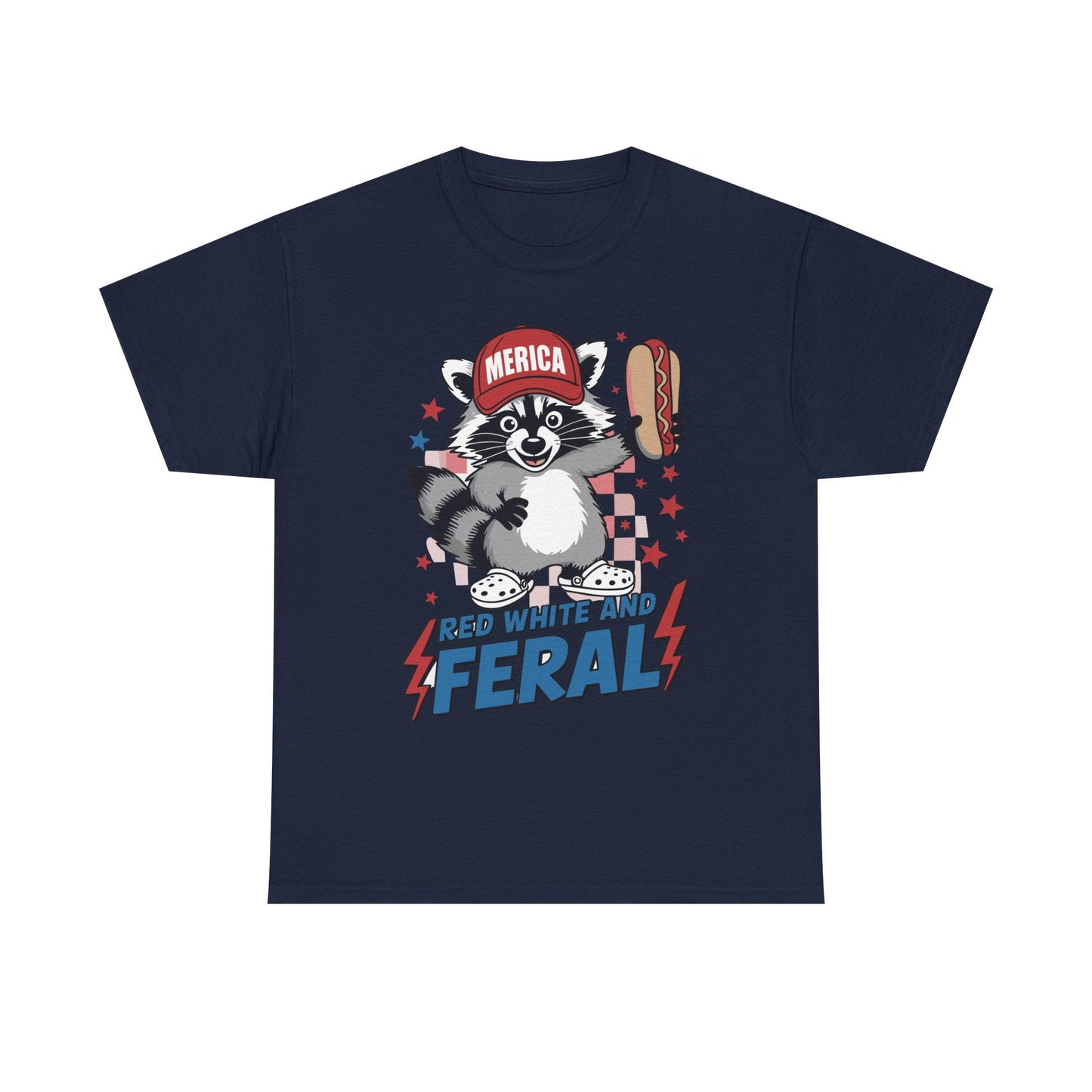 Red White And Feral Raccoon 4th of July Saying Meme T-Shirt