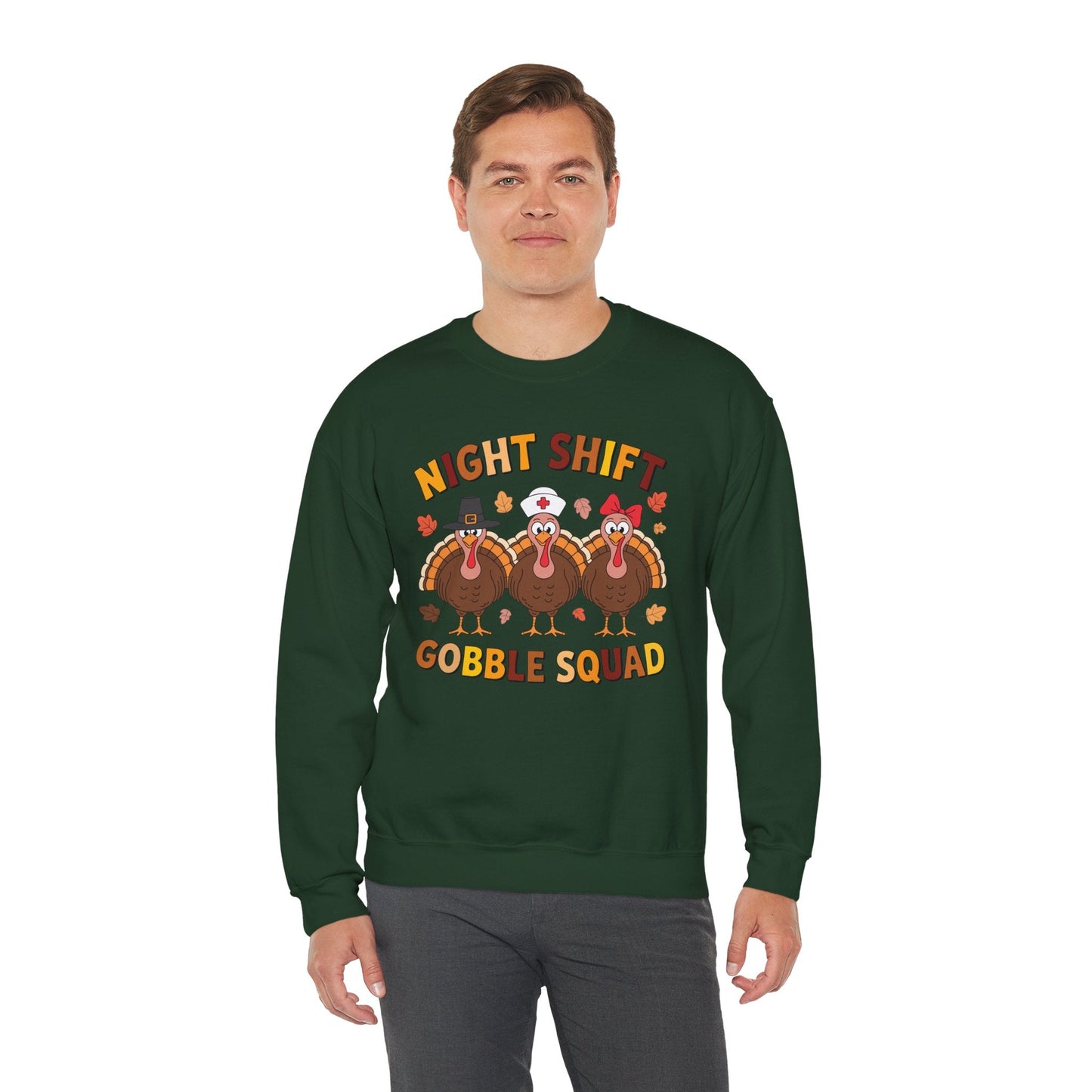 Night Shift Gobble Squad Night Worker Staff Thanksgiving Sweatshirt