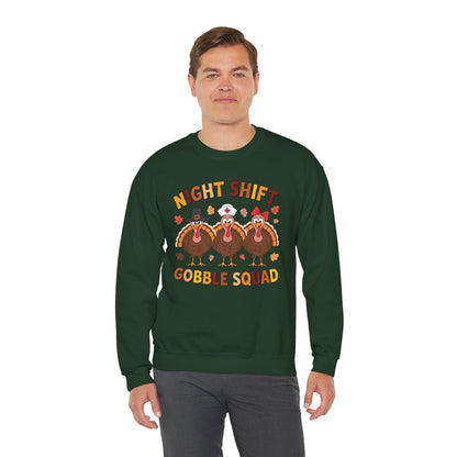 Night Shift Gobble Squad Night Worker Staff Thanksgiving Sweatshirt