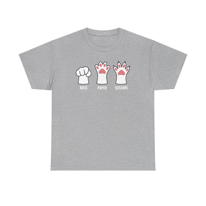 Funny  Introvert Cat Animal Rescue Rock Paper Scissors Cute Paw Cat T-Shirt