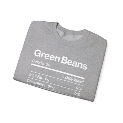 Green Beans Nutrition Facts Funny Thanksgiving Christmas Sweatshirt