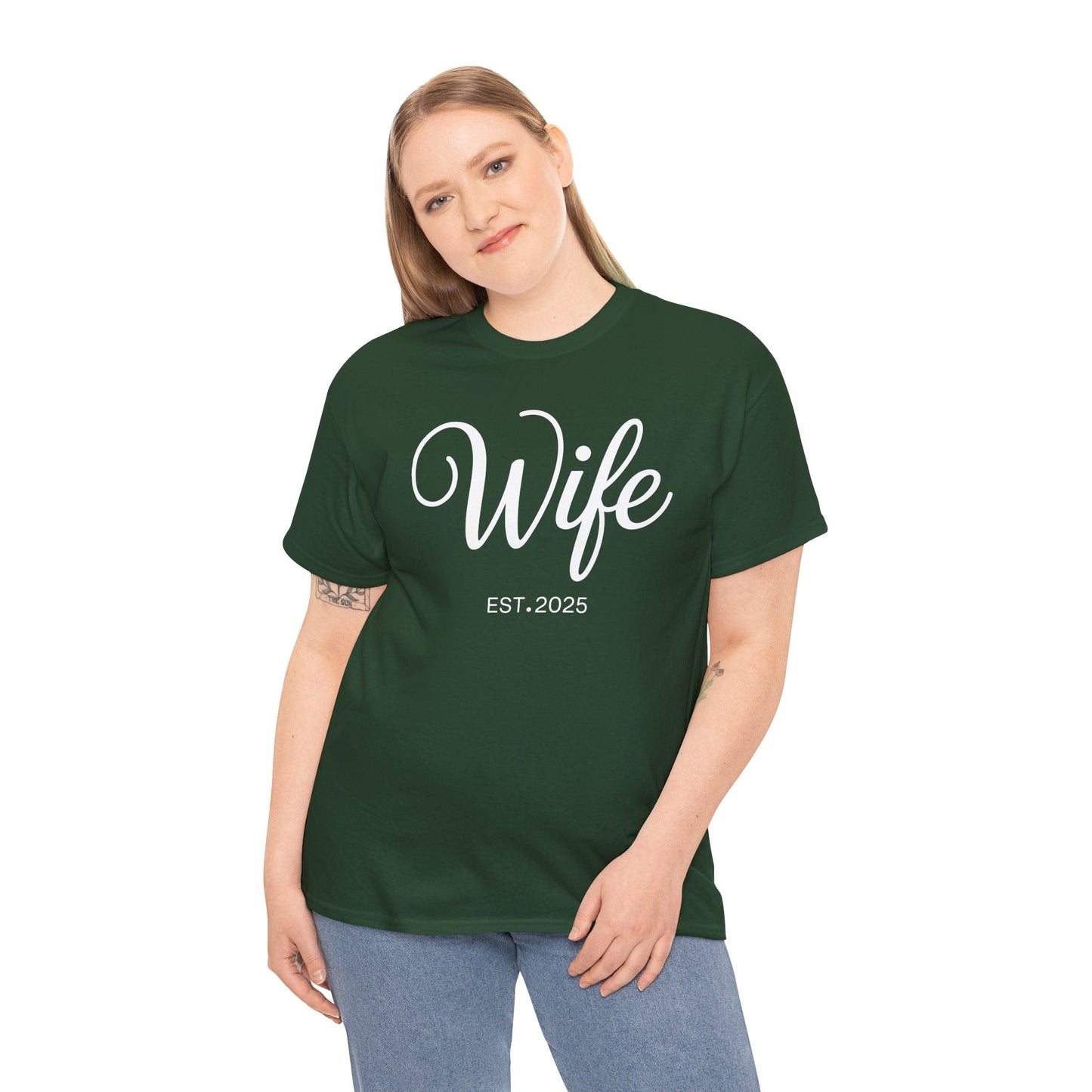 Wife Est 2025 Just Married Honeymoon Wedding Couples T-Shirt
