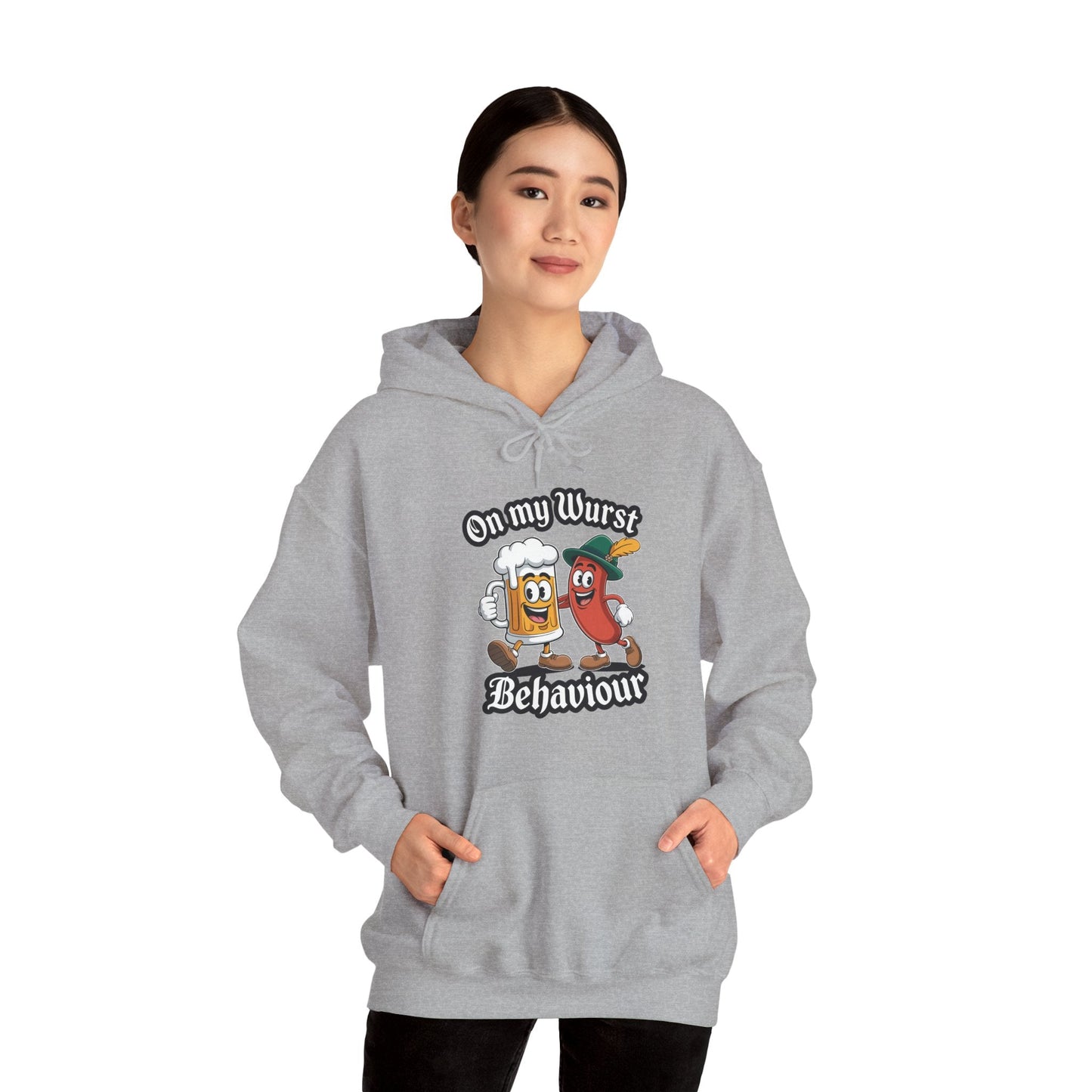 Oktoberfest On My Wurst Behaviour German Beer Sausage Adults Hoodie