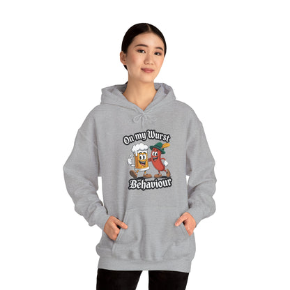 Oktoberfest On My Wurst Behaviour German Beer Sausage Adults Hoodie