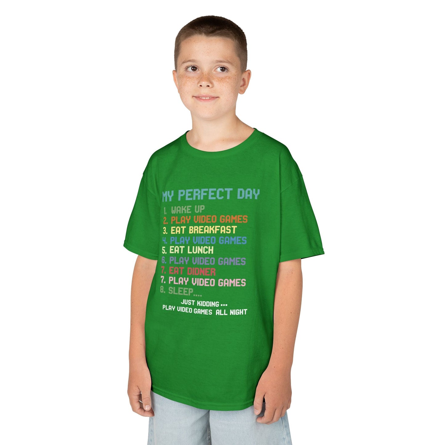 My Perfect Day Play Video Games Funny Gamer Kids T-Shirt