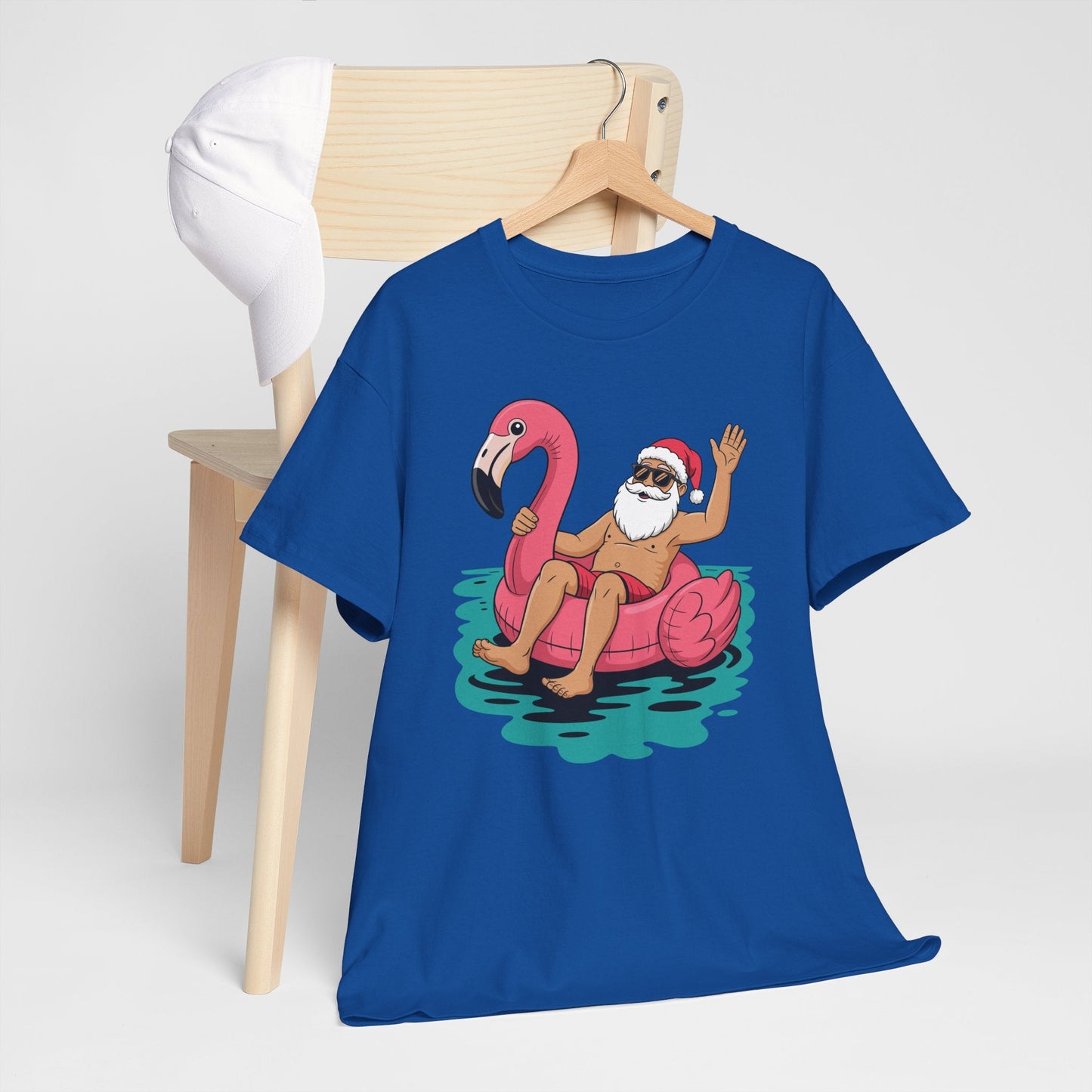 Santa Flamingo Floatie Funny Christmas In July Summer Xmas T-Shirt
