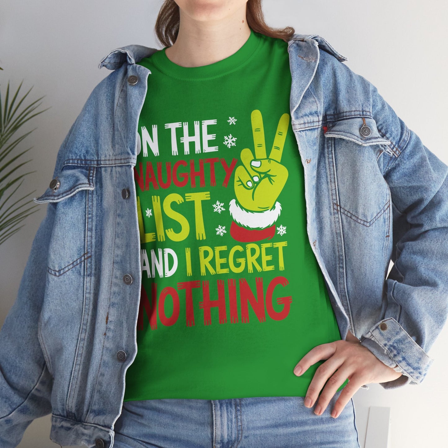 On The Naughty List And I Regret Nothing Funny Christmas Tee T-Shirt