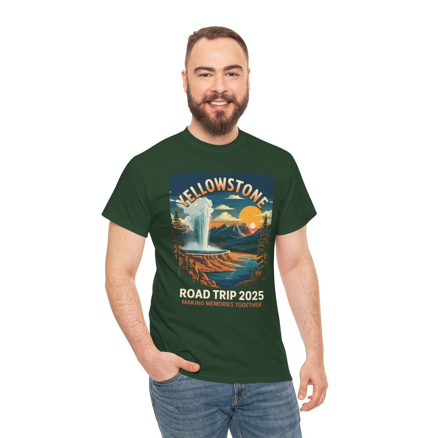 Yellowstone Family Road Trip 2025 National Park Outdoor T-Shirt