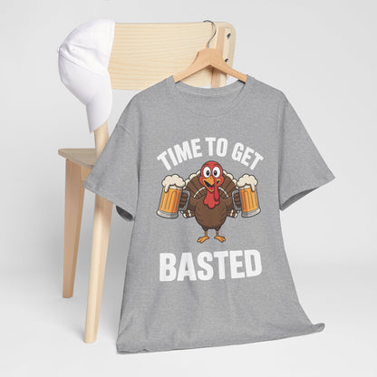 Time To Get Basted Funny Beer Thanksgiving Turkey Gift T-Shirt