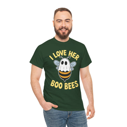 I Love Her Boo Bees Couples Halloween Adult Costume His Men T-Shirt